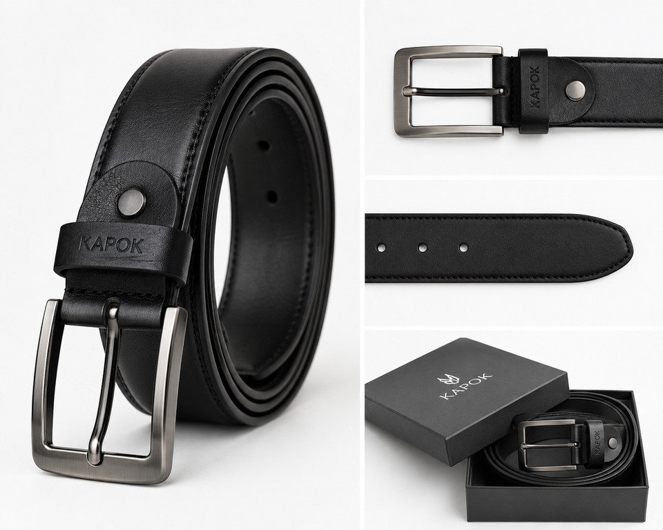 KAPOK Premium Genuine Leather Belt for Men